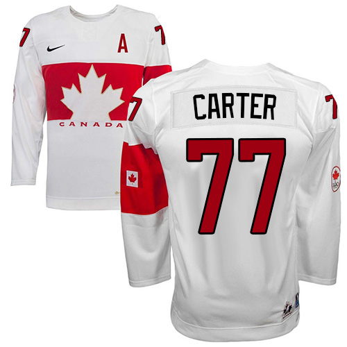 Olympic Hockey Jeff Carter Authentic Kinder Weiß – Team Canada #77 Heim 2014